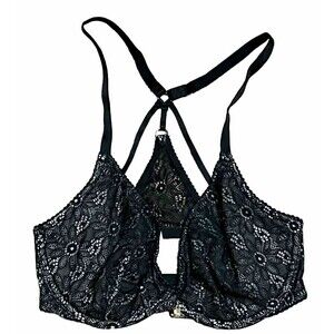Victoria Secret Bra Very Sexy Plunge Lace Multiway U/W Front Close 32 DD Black‎